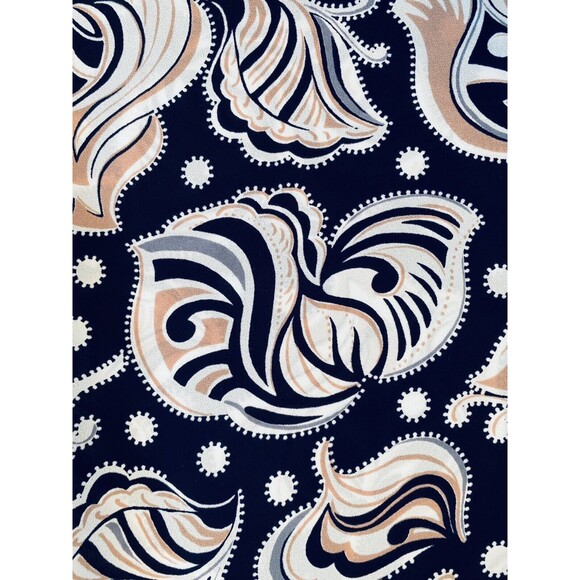 ANN TAYLOR Blouse Women’s Petite Small Navy Semi Sheer Sleeveless Paisley Print - Picture 4 of 11